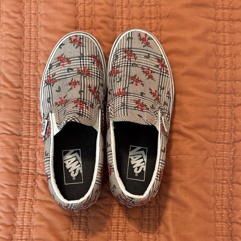 Vans Checkered Floral Slip-On Shoes